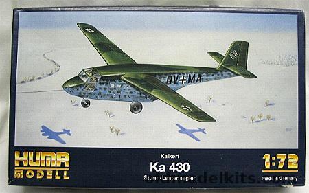 Huma Model 1/72 Kalkert Ka-430 Strum-Lastensegler - (Ka 430), 4501 plastic model kit
